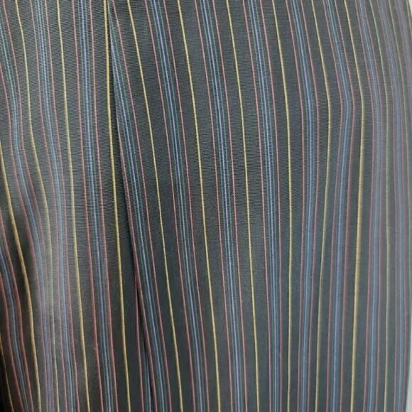 Vintage 90s Y2K Suit Pinstriped Button Down Midi Dress in Midnight Navy/Black - Picture 7 of 11